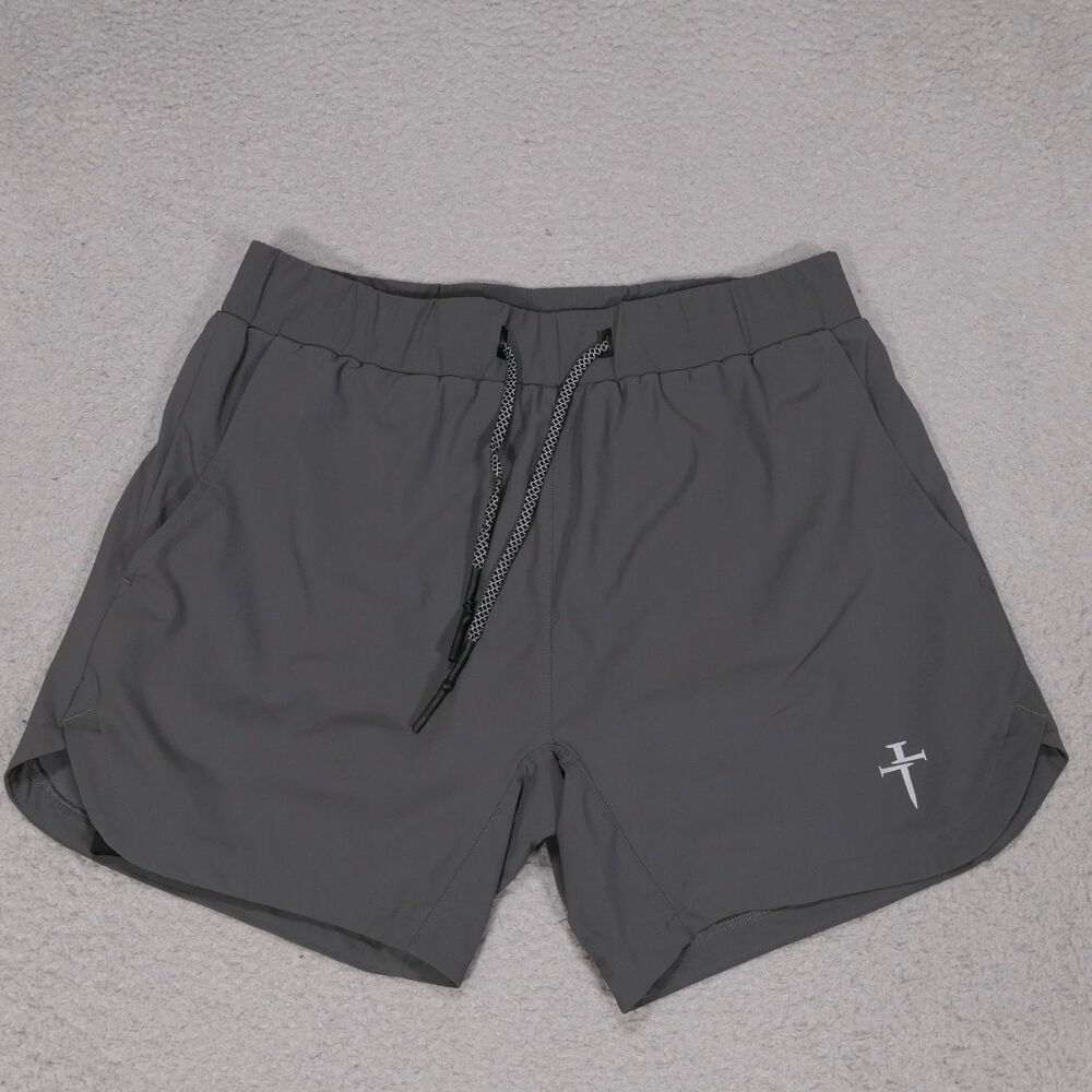 Three Nails Pro Tech 2.0 Shorts Mens Medium LINED Gray Running 5" in